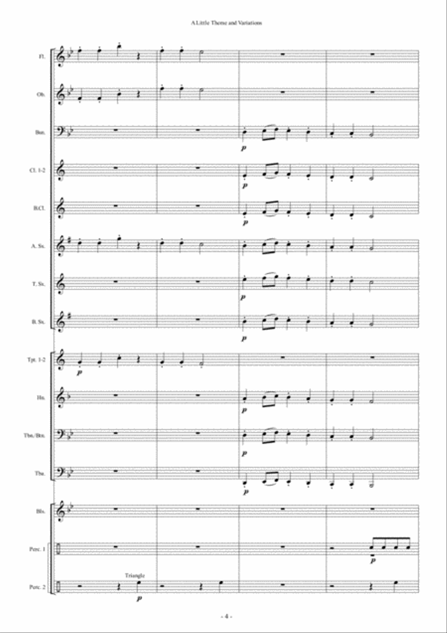 A Little Theme and Variations Concert Band scores gallery preview page 4