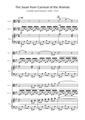 The Swan - Saint-Saens - Viola Duet w/ Piano