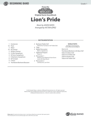Lion's Pride (from the "World of Warcraft" Original Game Soundtrack): Score