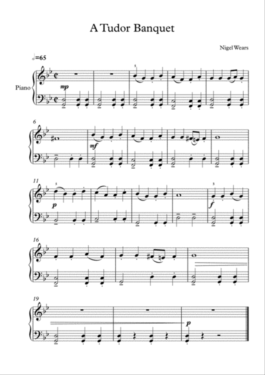 A Tudor banquet Piano Method scores gallery preview page 1