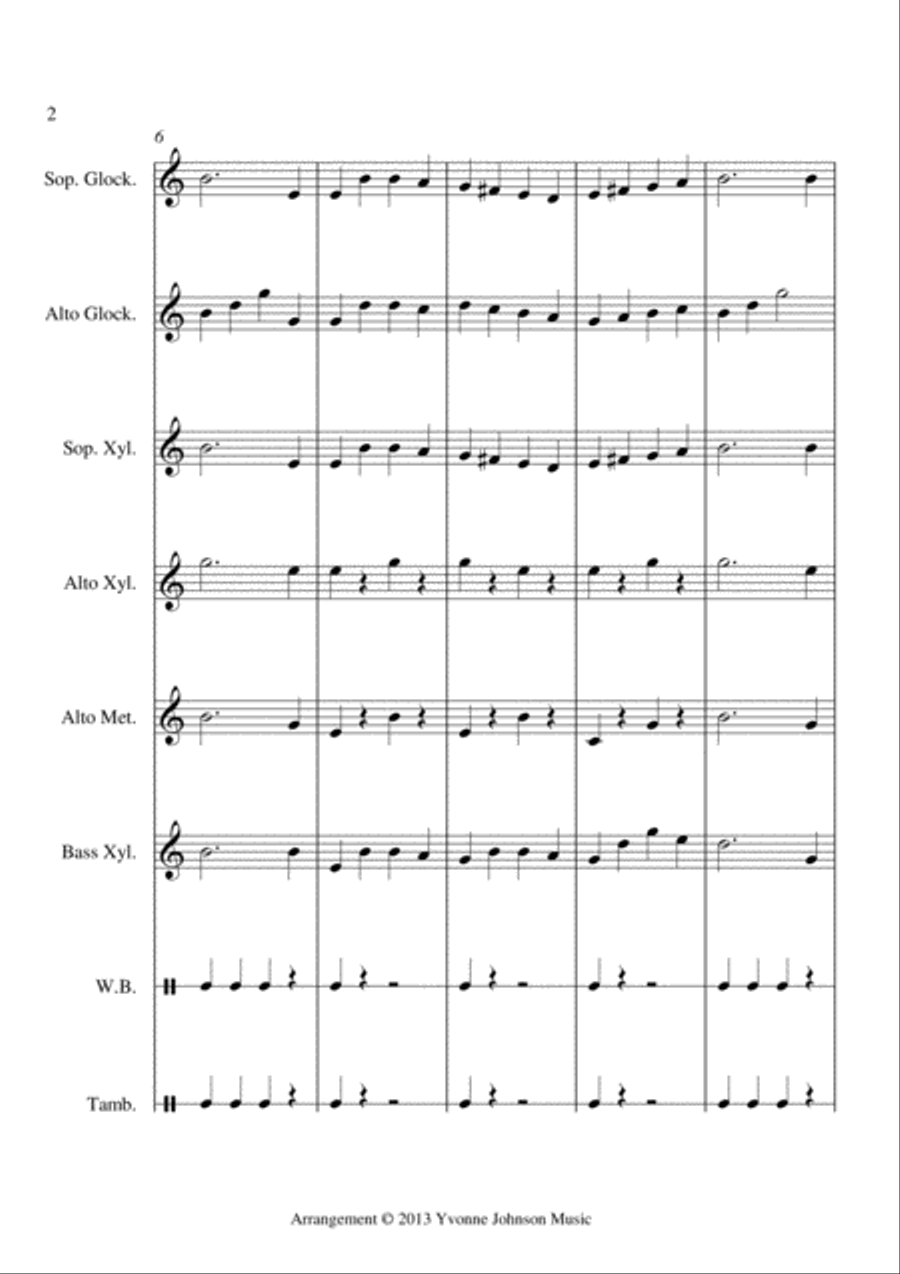 God Rest Ye Merry Gentleman - For Orff Ensemble Percussion Ensemble scores gallery preview page 2