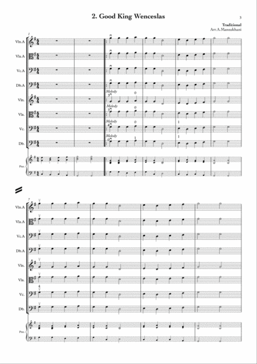 Christmas Songs for Young String Orchestras - Complete Volumes 1-3; mixed difficulties String Orchestra scores gallery preview page 4