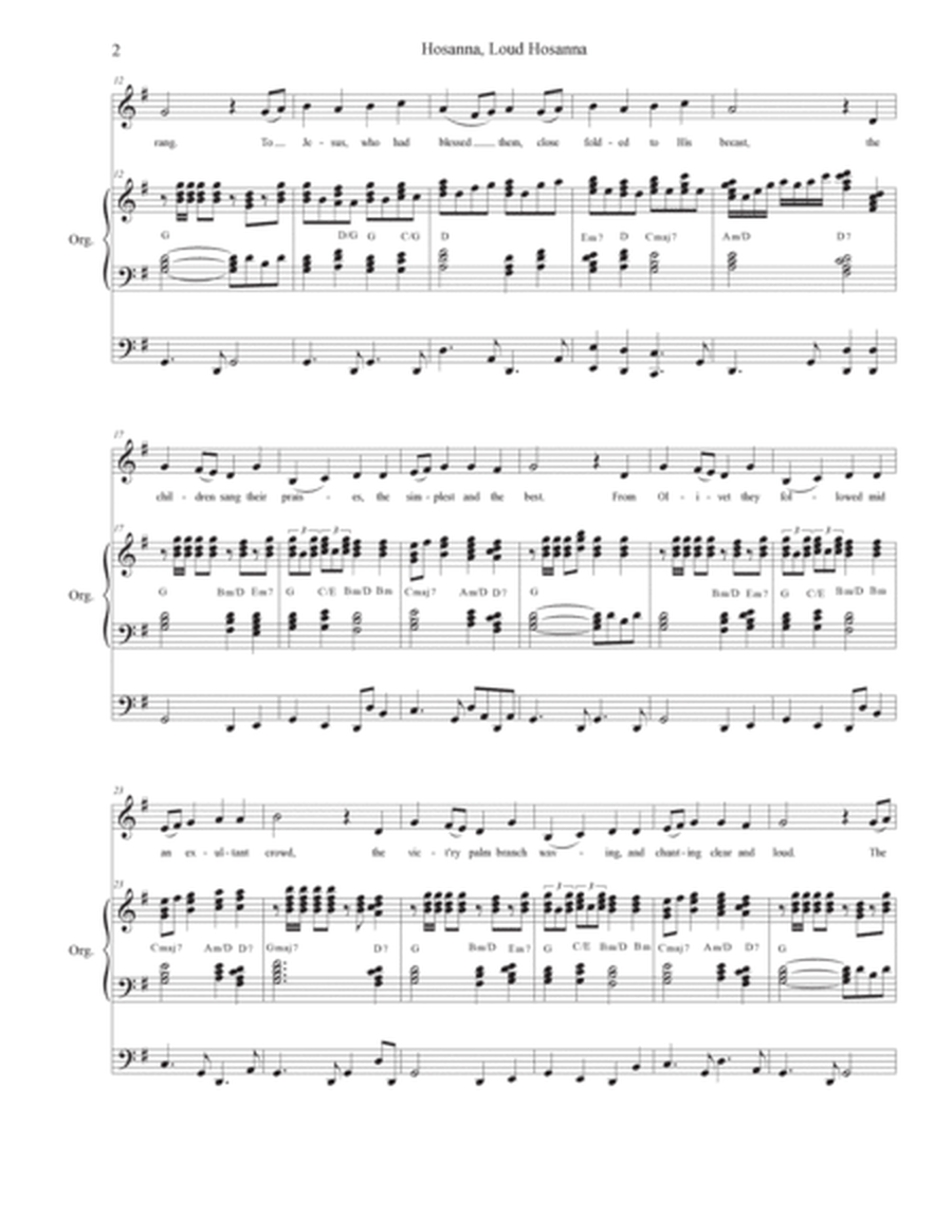 Hosanna, Loud Hosanna (Unison choir - Organ accompaniment) image number null