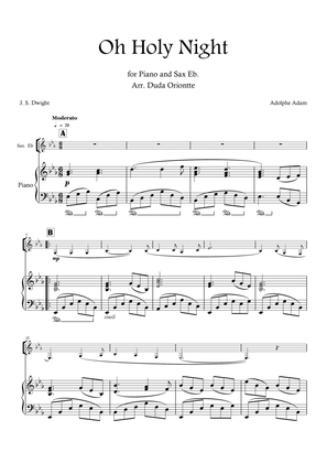 Book cover for Oh Holy Night (Eb major - Saxophone Eb - Piano - no chords)