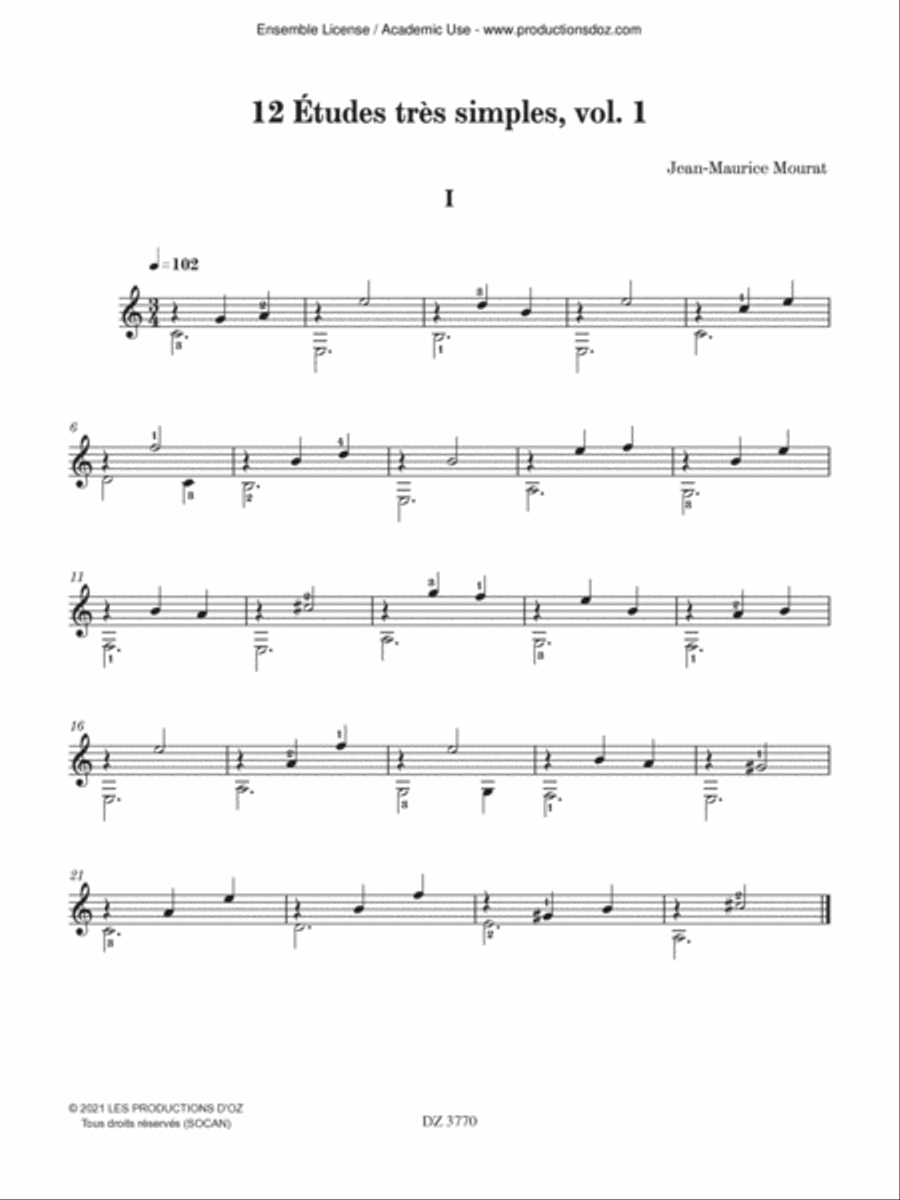 12 Études très simples, vol. 1 Classical Guitar scores gallery preview page 3