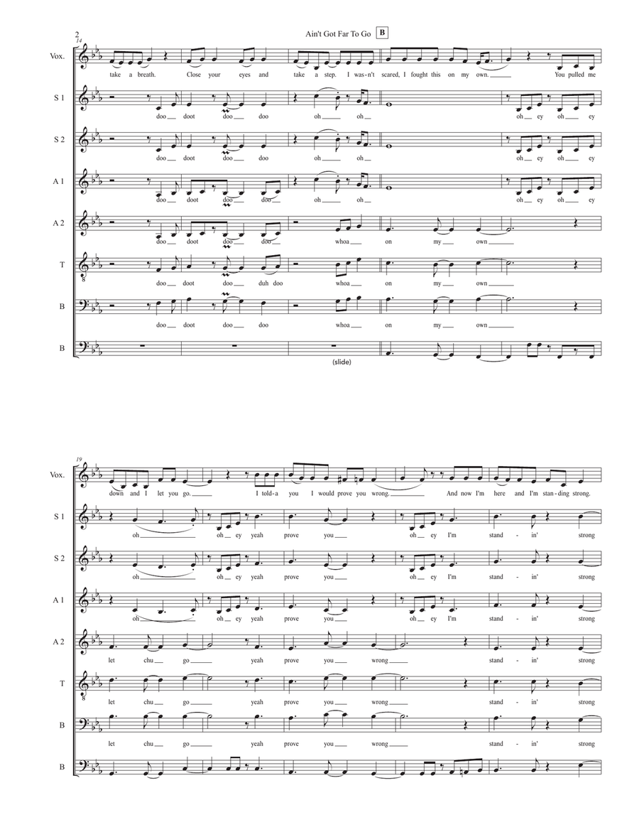 Ain't Got Far To Go 4-Part scores gallery preview page 2