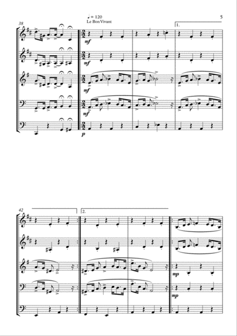 Augusto Mazzoli Medley for Brass Quintet Brass Quintet scores gallery preview page 5