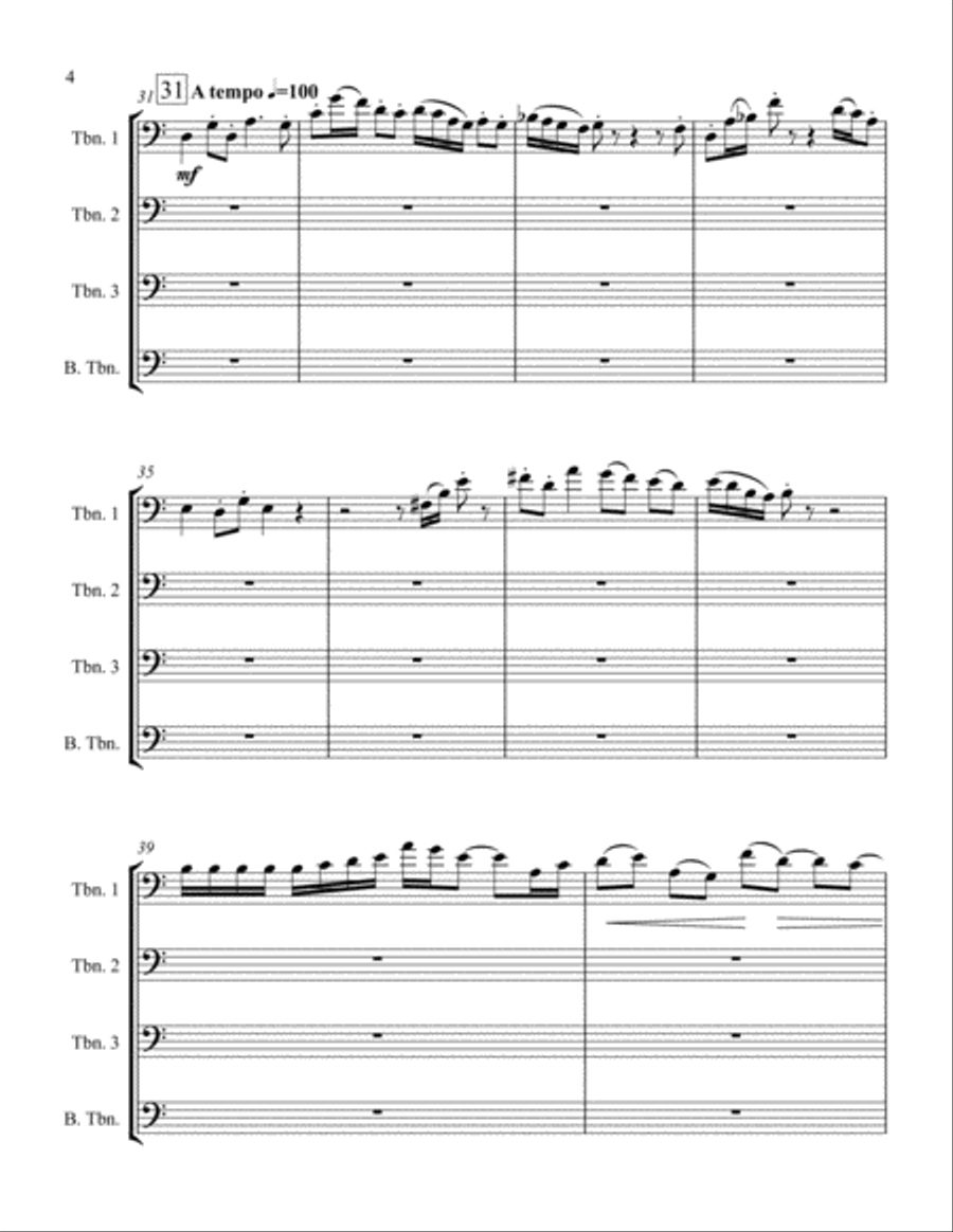 Adages for Trombone Quartet Trombone Quartet scores gallery preview page 4