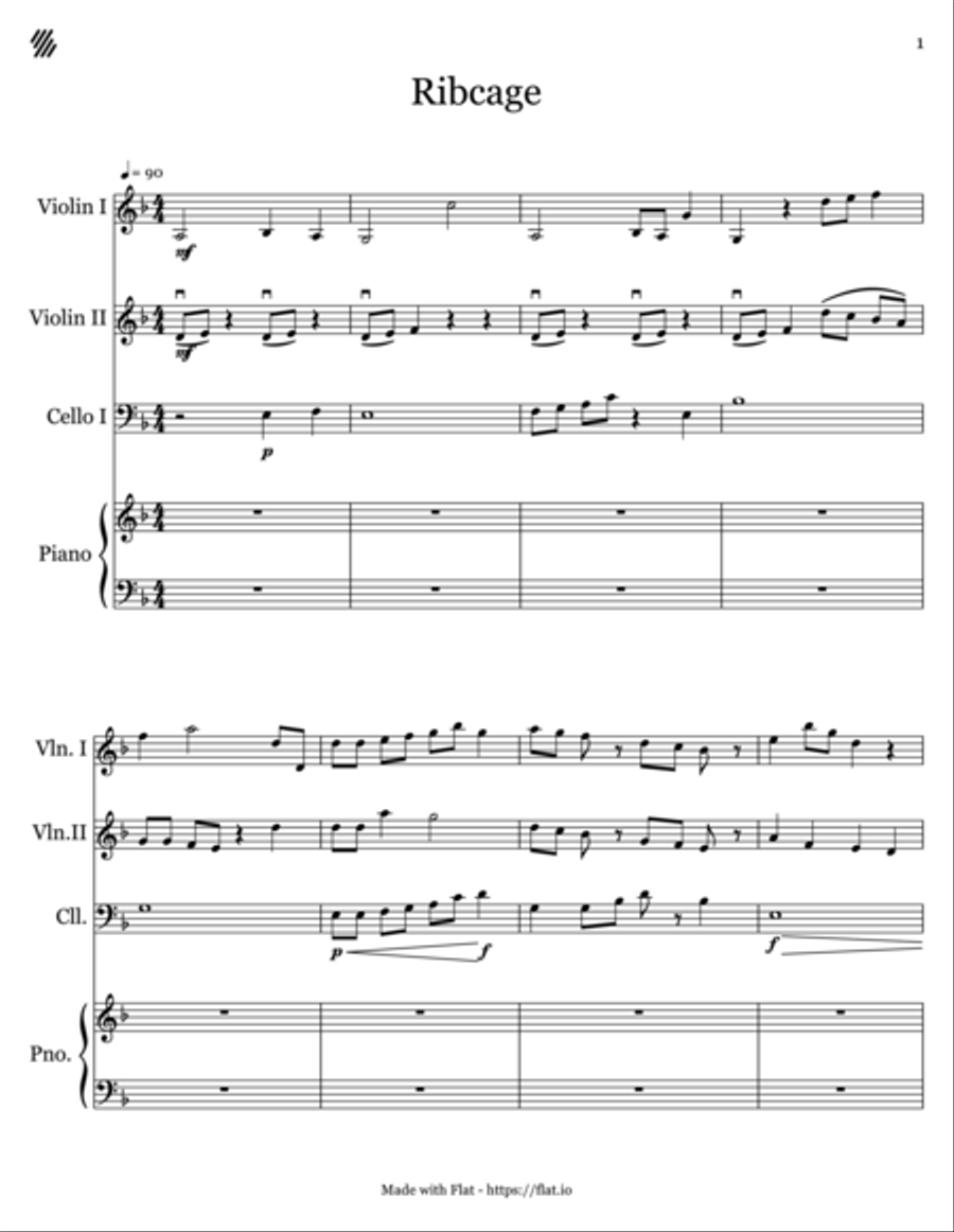 Ribcage - Full Score Piano Trio scores gallery preview page 1