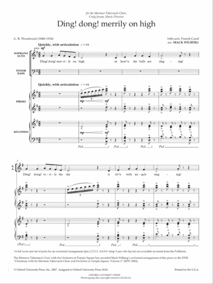 Ding! dong! merrily on high 4-Part scores gallery preview page 2