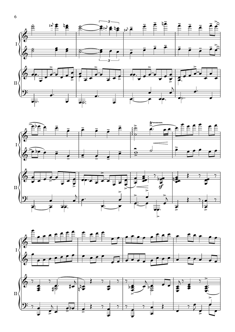If Pachelbel playing Jazz - for piano 4 hands Piano Duet scores gallery preview page 6
