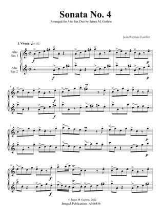 Book cover for Loeillet: Sonata No. 4 for Alto Sax Duo