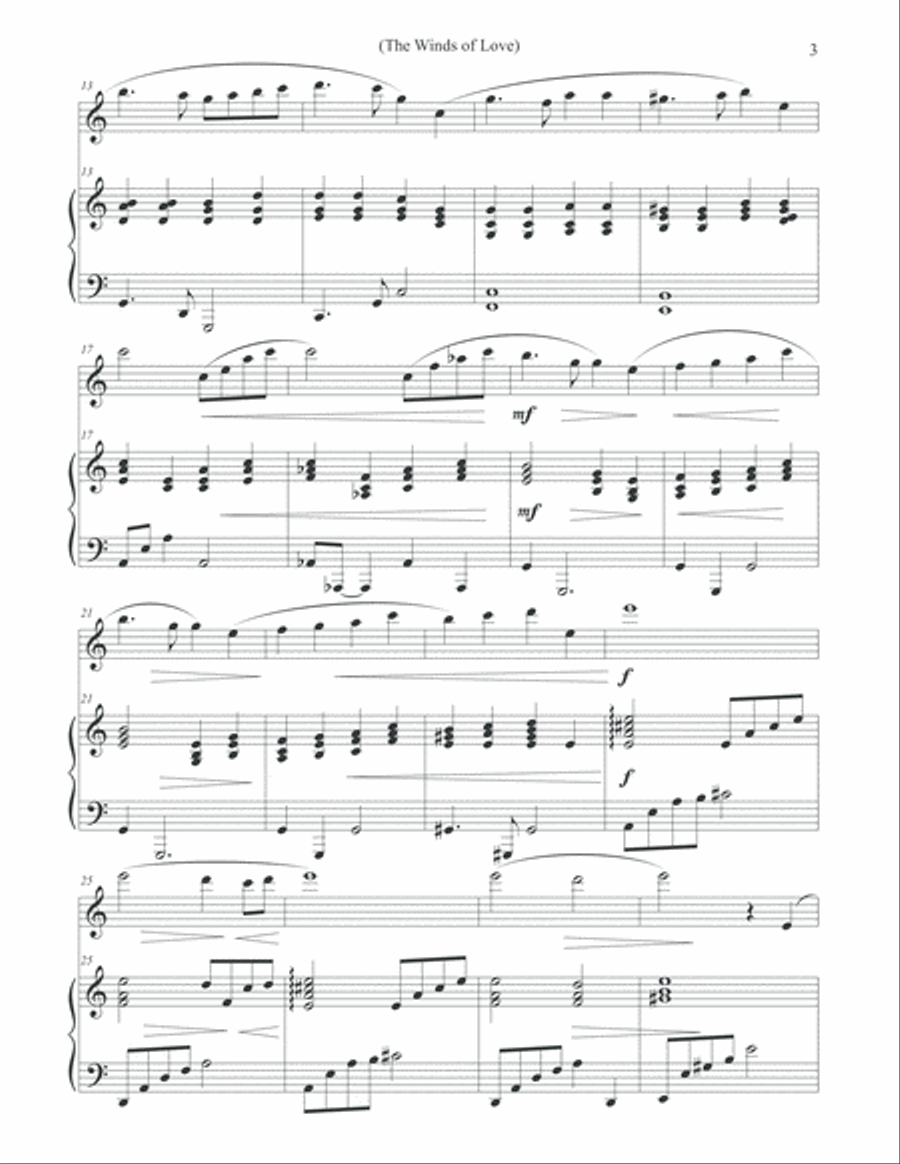 The Winds of Love - Solo Flute & Piano Flute Solo scores gallery preview page 3