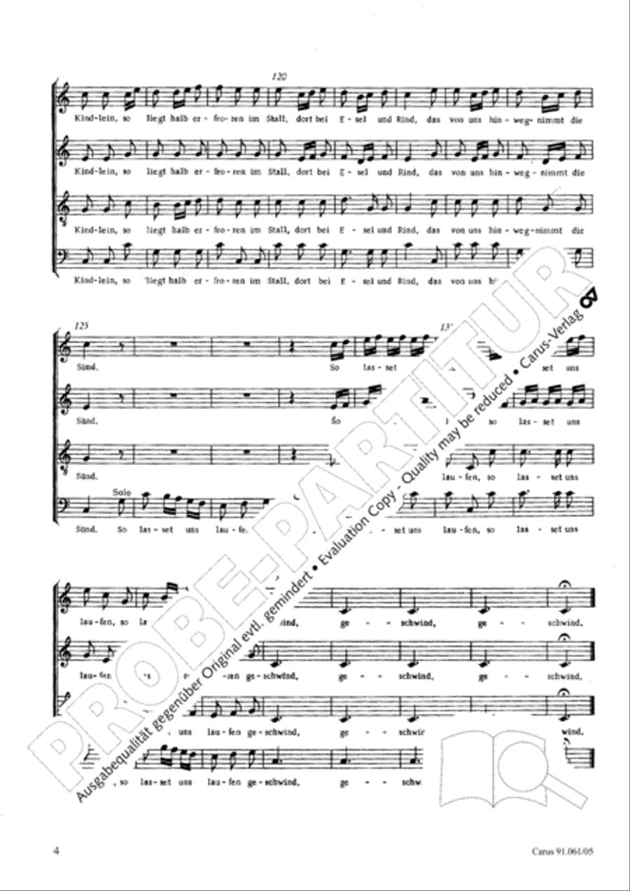 Seid frohlich, ihr Schafer 4-Part scores gallery preview page 5
