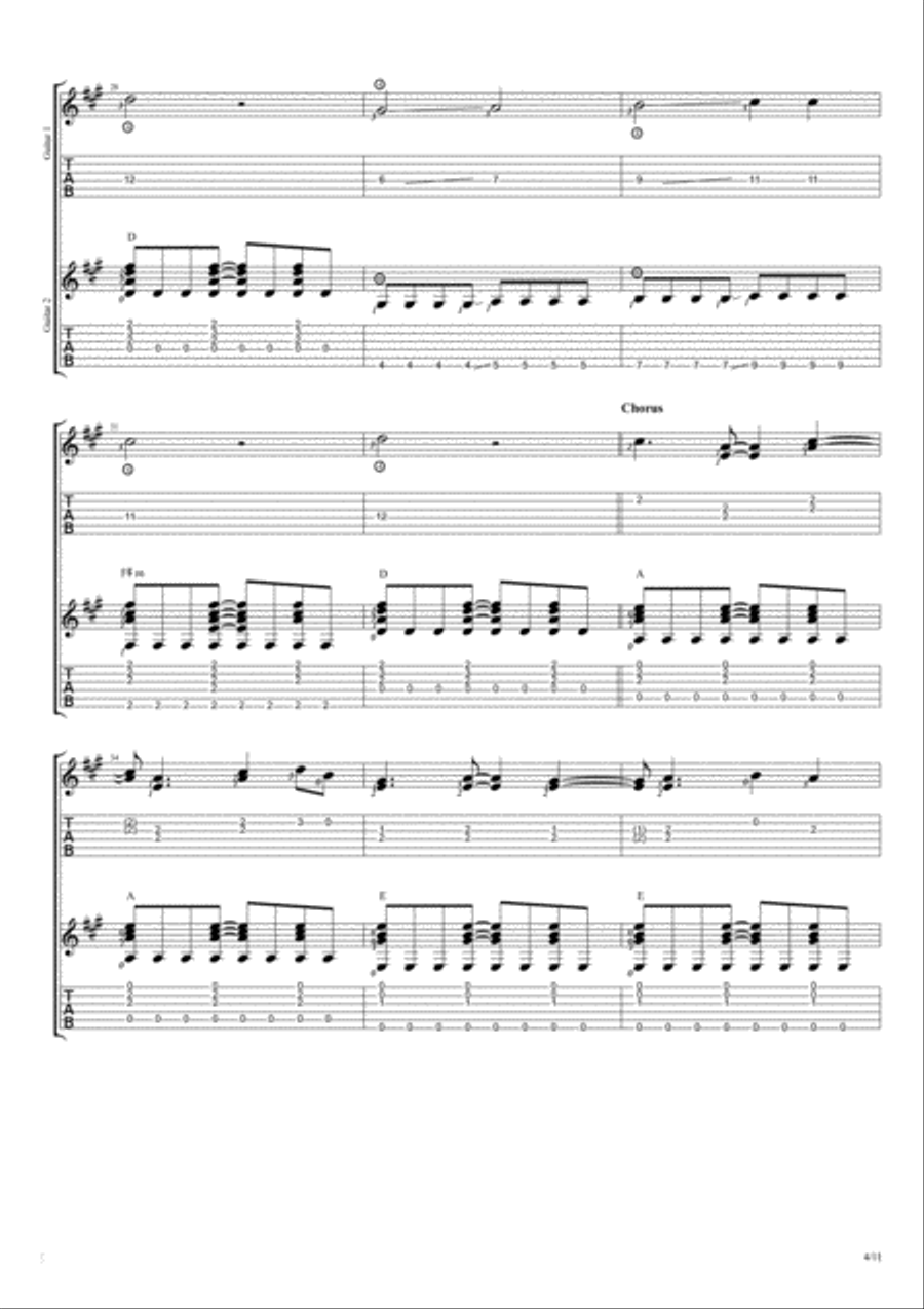 Life Is Beautiful Life Is Beautiful Guitar Tablature scores gallery preview page 4