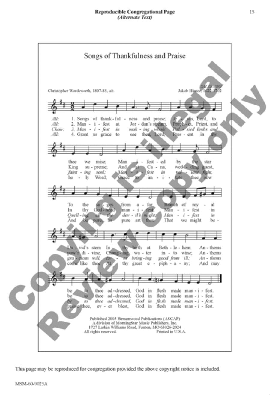 At the Lamb's High Feast We Sing Songs of Thankfulness and Praise 4-Part scores gallery preview page 15