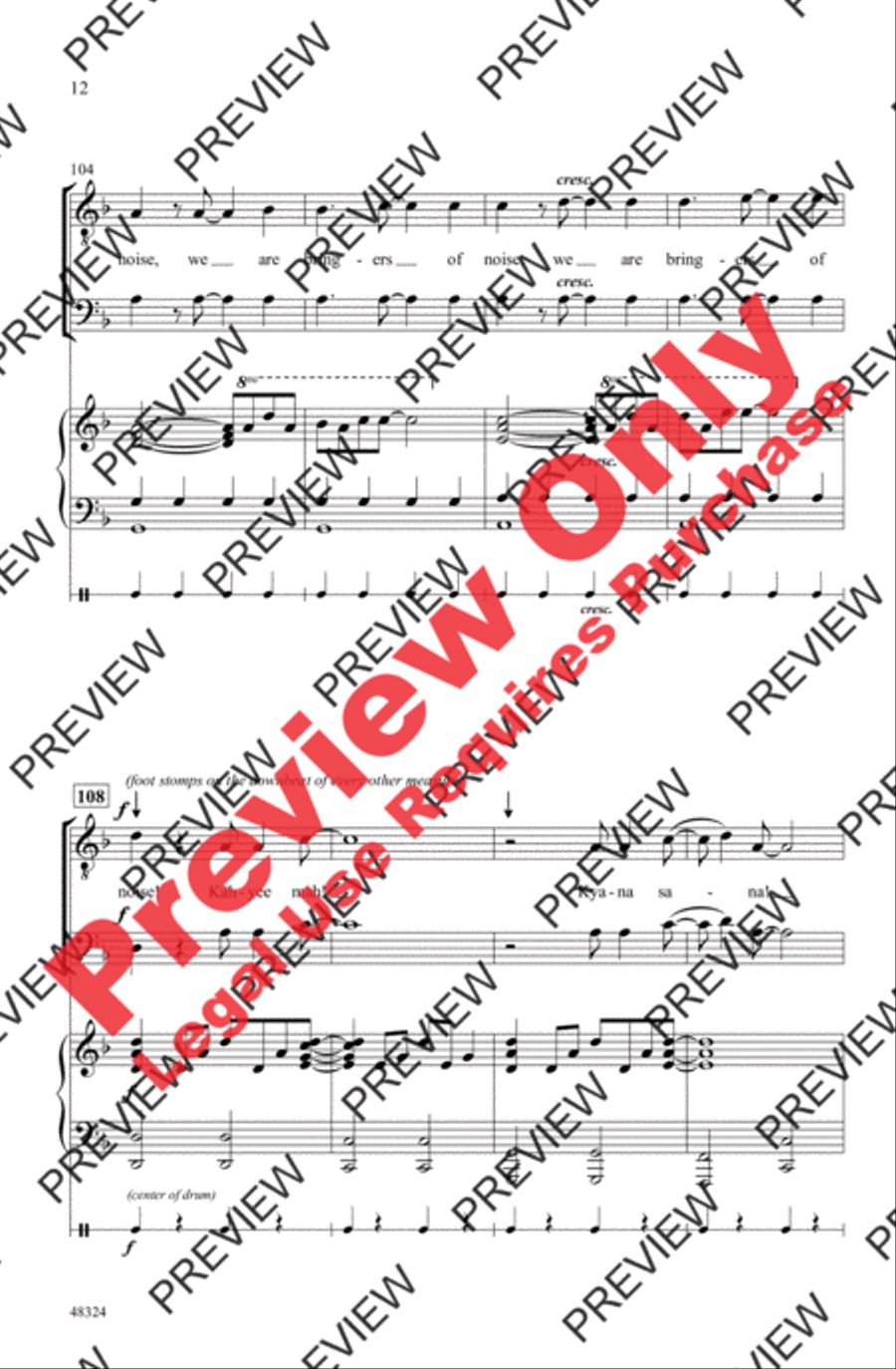 Bringers of Noise Men's Choir scores gallery preview page 12