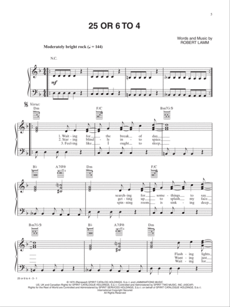 Alfred's Easy Piano Songs -- Classic Rock Piano, Vocal, Guitar scores gallery preview page 4