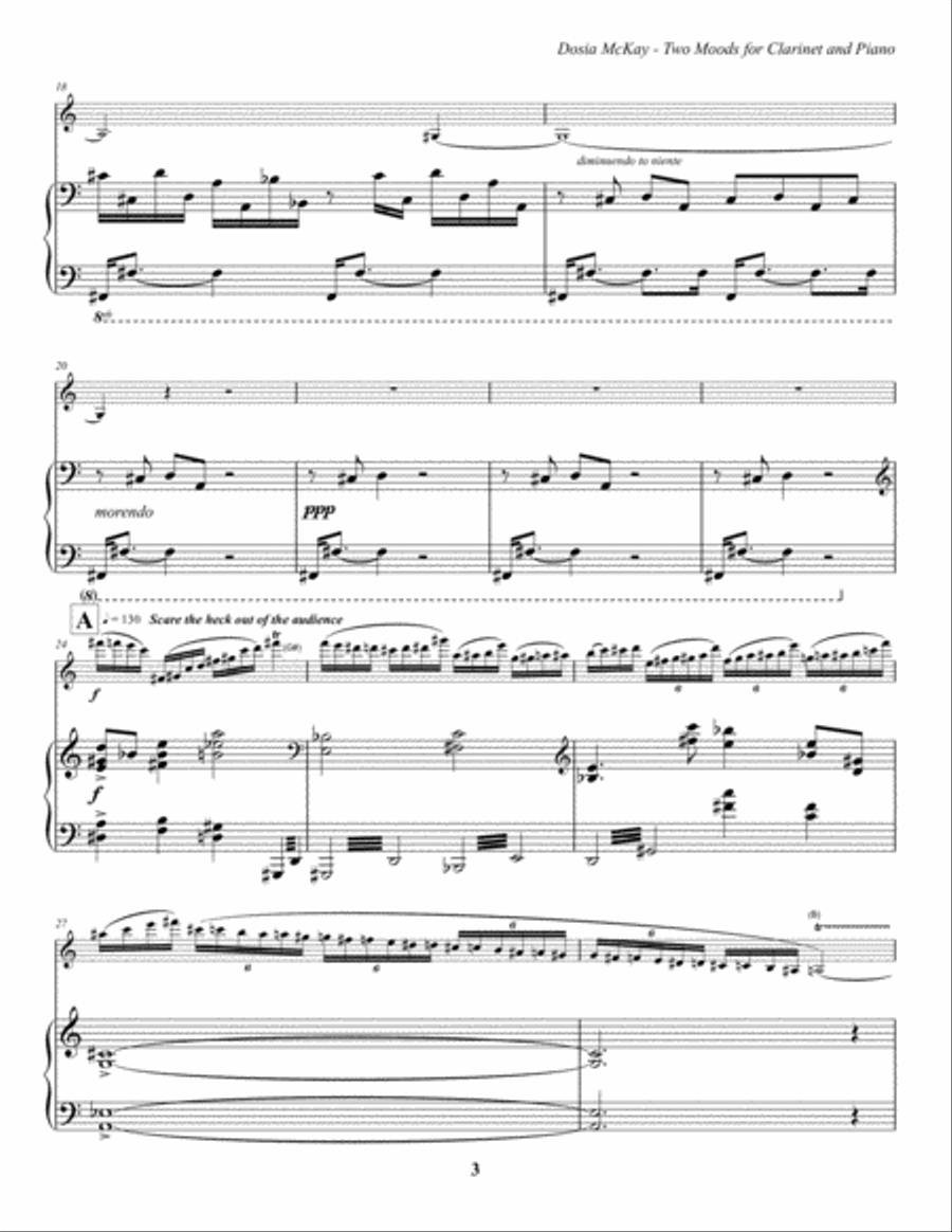 Two Moods for Clarinet and Piano Clarinet Solo scores gallery preview page 4