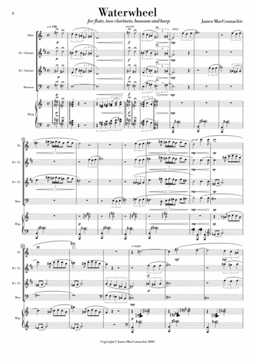 Waterwheel - Full Score and Parts for Woodwind and Harp image number null