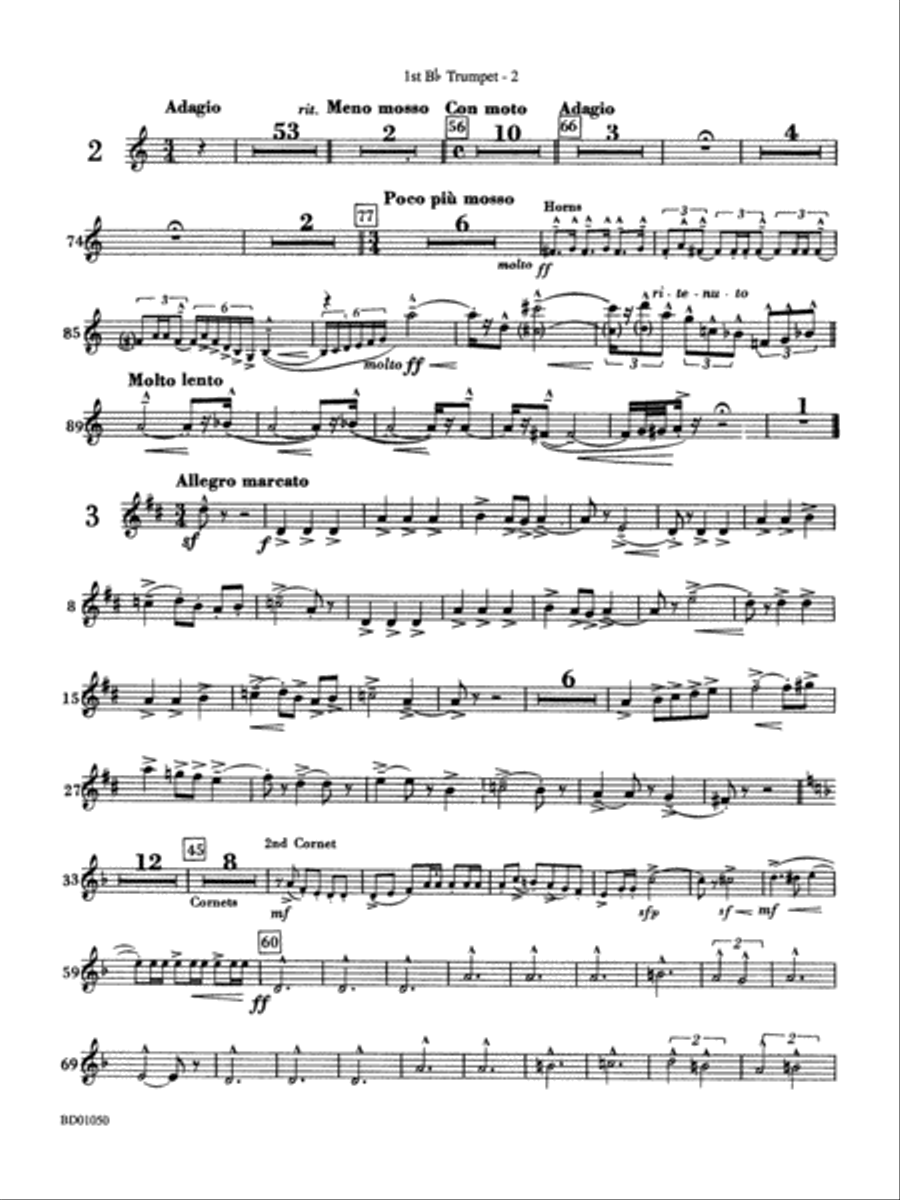 Trittico: 1st B-flat Trumpet Concert Band scores gallery preview page 2