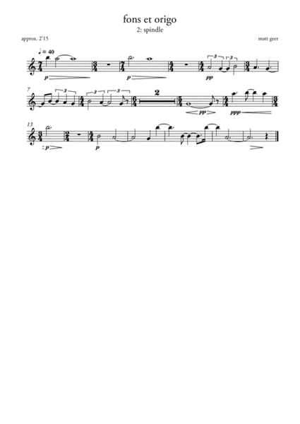 Fons et origo (Individual flute part)