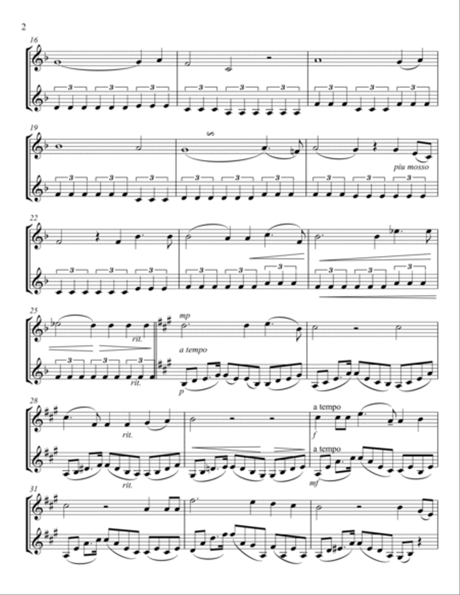 Widmung (Dedication) arr. for violin duet String Duet scores gallery preview page 2