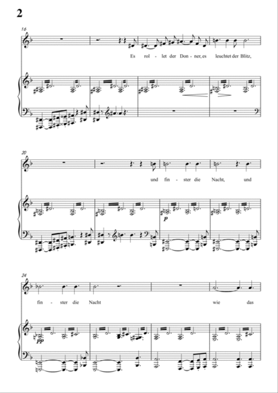 Schubert-Die junge nonne in D minor,for Vocal and Piano Voice scores gallery preview page 3
