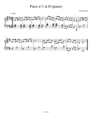 Piece n°1 in D (piano)