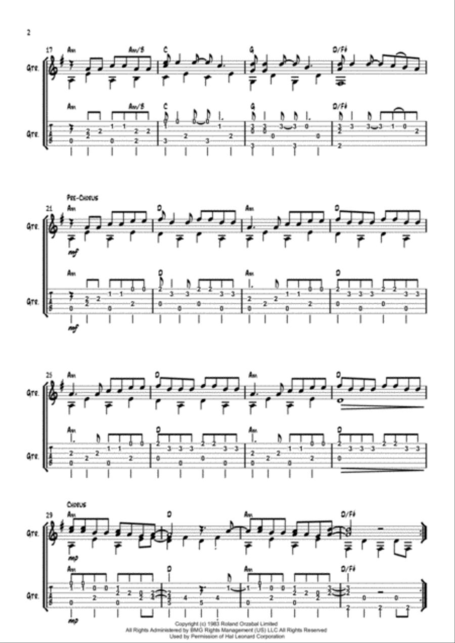 Mad World Electric Guitar scores gallery preview page 2