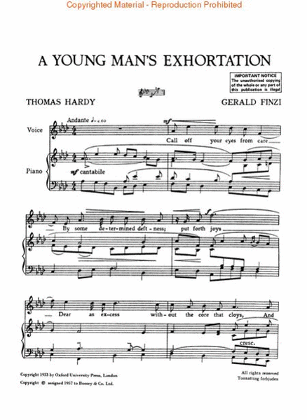 A Young Man's Exhortation, Op. 14