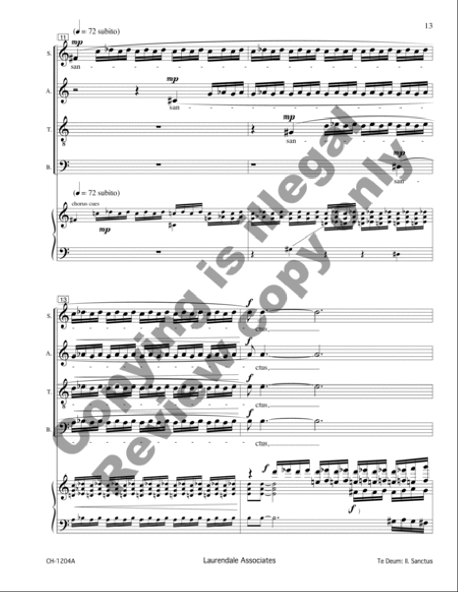 Te Deum (Choral Score)