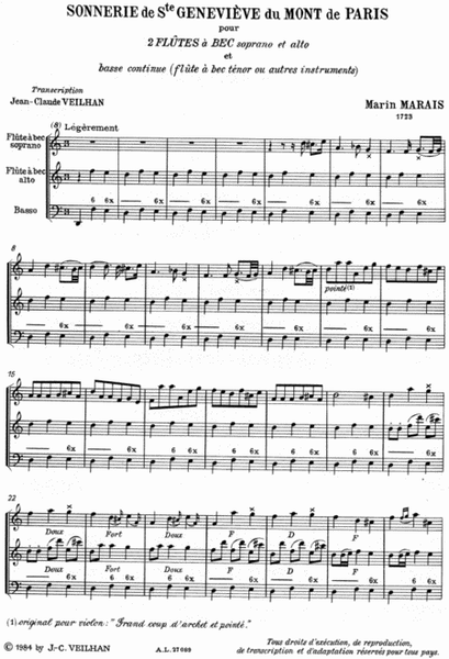 Sonnerie De Sainte Genevieve (recorders 2)