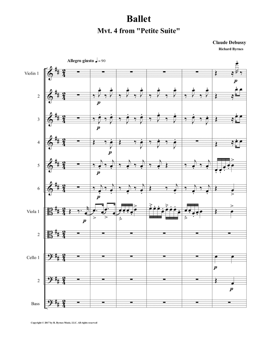Ballet (Mvt. 4 from Debussy's Petite Suite) for String Orchestra Ballet (Mvt. 4 from Debussy's Petite Suite) for String Orchestra String Orchestra scores gallery preview page 1