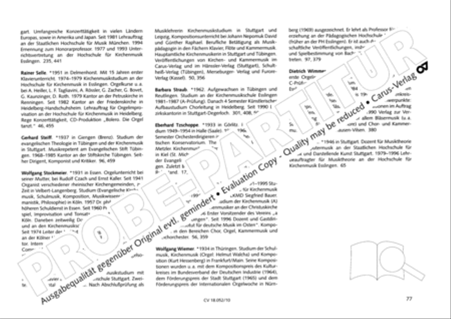 Esslinger Orgelbuch, Bd I-III