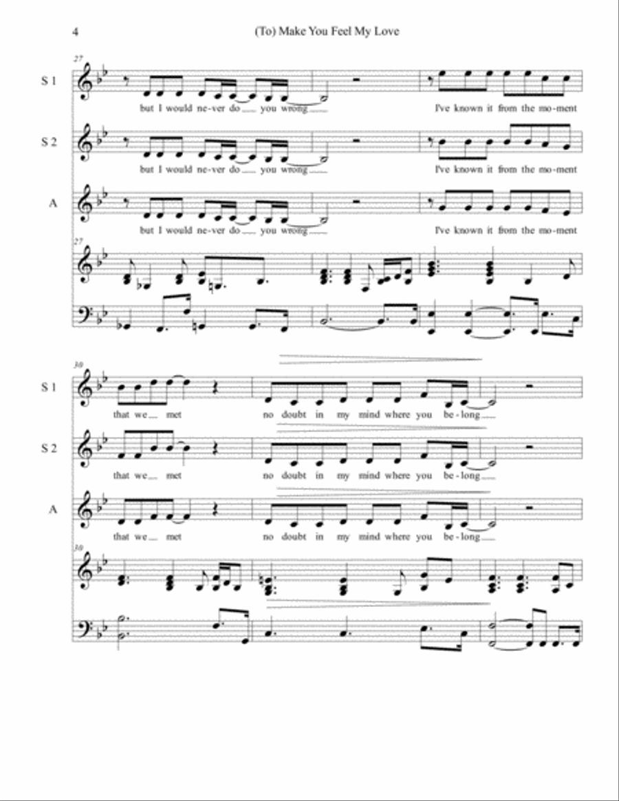 Make You Feel My Love Make You Feel My Love SSA scores gallery preview page 5