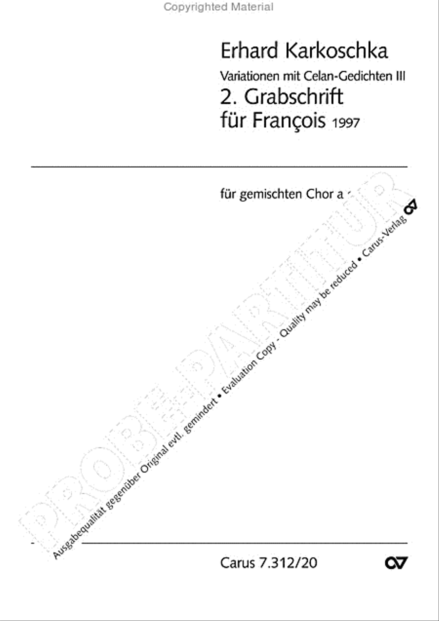 Variation mit Celan-Gedichten III 4-Part scores gallery preview page 2