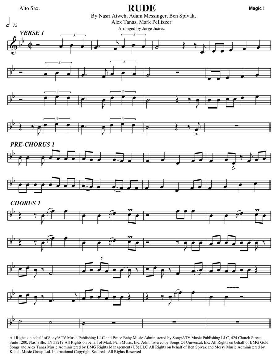 Rude Alto Saxophone scores gallery preview page 1