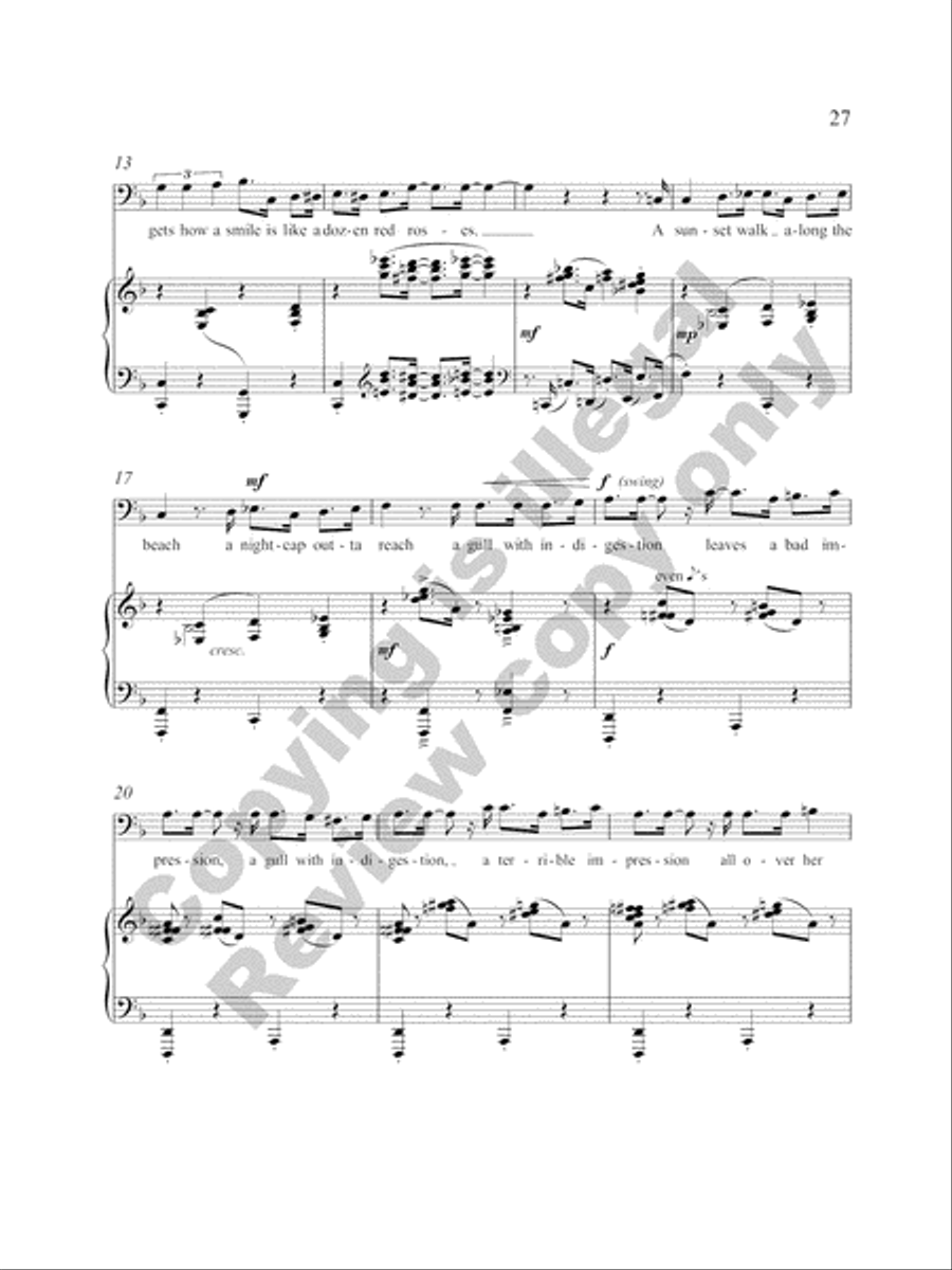 Five Love Songs for High Baritone Voice and Piano High Voice scores gallery preview page 35