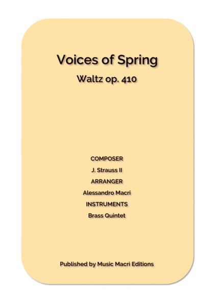 Voices of Spring Waltz op. 410 by J. Strauss II image number null