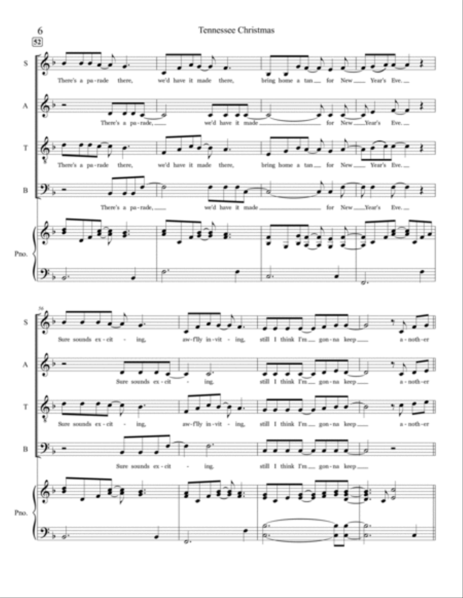 Tennessee Christmas 4-Part scores gallery preview page 6