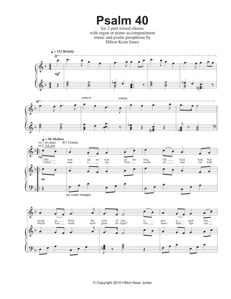 Psalm 40 (May We See Your Radiant Face) Choir scores gallery preview page 1