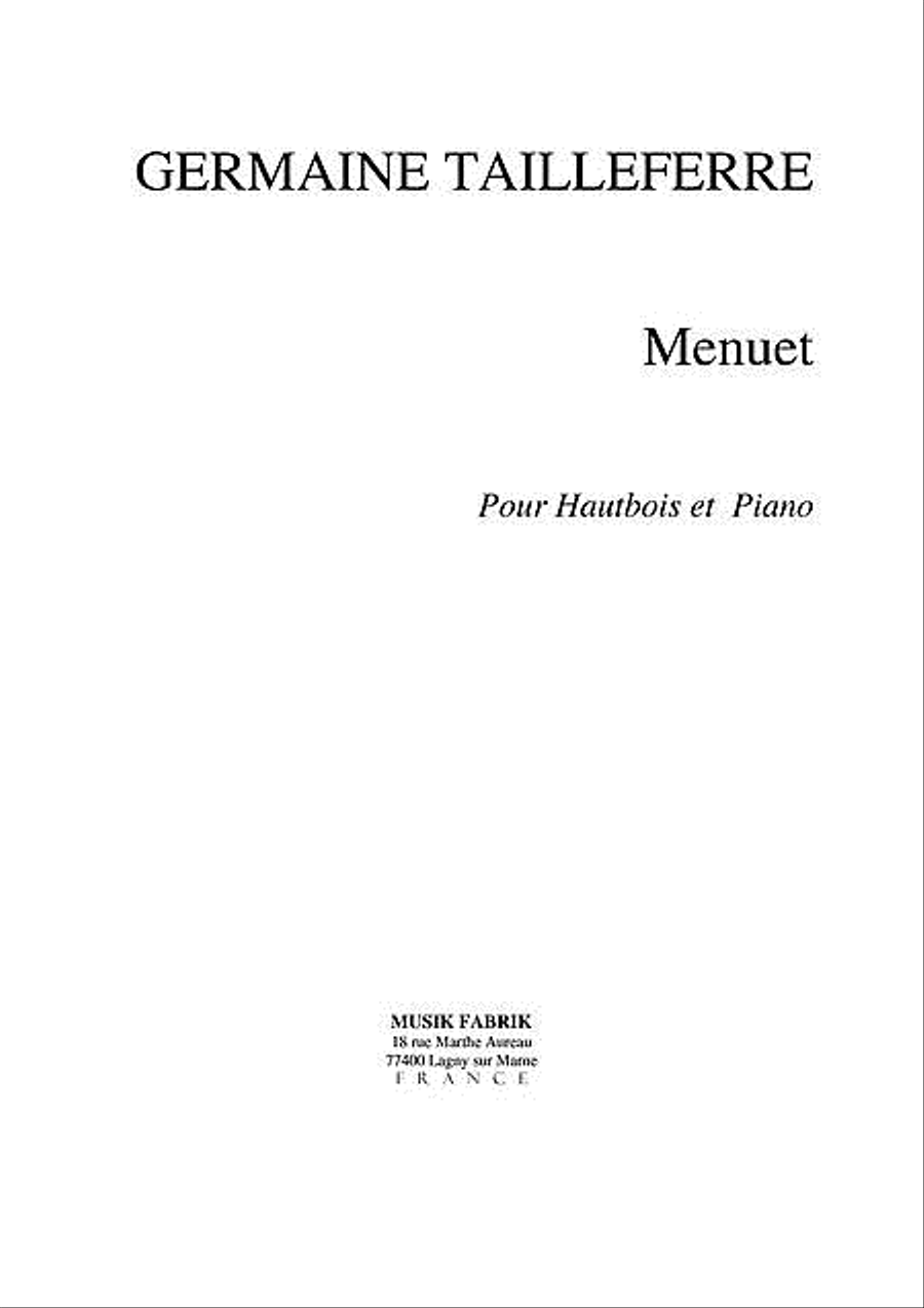Menuet Piano scores gallery preview page 1
