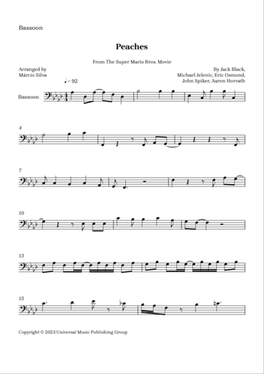 Peaches Bassoon scores gallery preview page 4