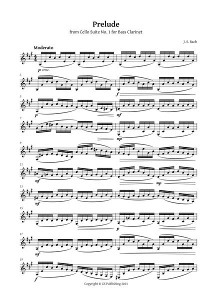 Prelude from Cello Suite 1 for Bass Clarinet image number null