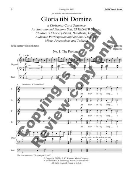 Gloria tibi Domine (A Christmas Carol Sequence) (Full/Vocal Score)