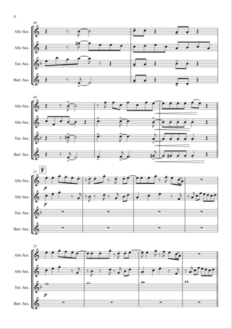 We Don't Talk About Bruno Saxophone Quartet scores gallery preview page 6