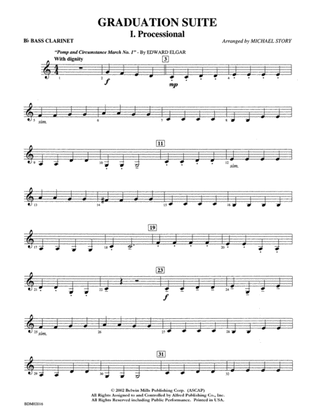Book cover for Graduation Suite (Processional: Pomp and Circumstance March No. 1 / Recessional: Rondeau from Premiere Suite): B-flat Bass Clarinet