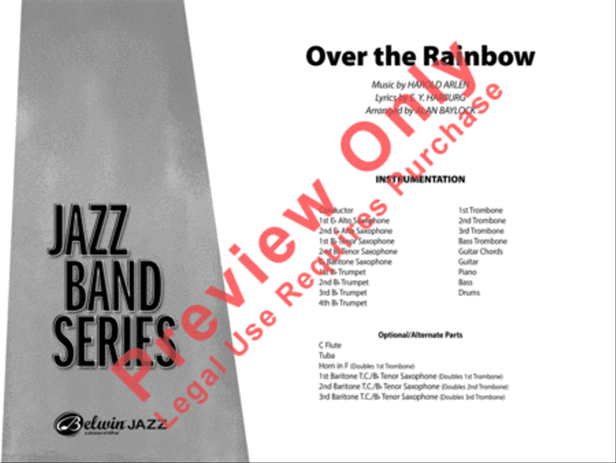 Over the Rainbow Jazz Ensemble scores gallery preview page 2