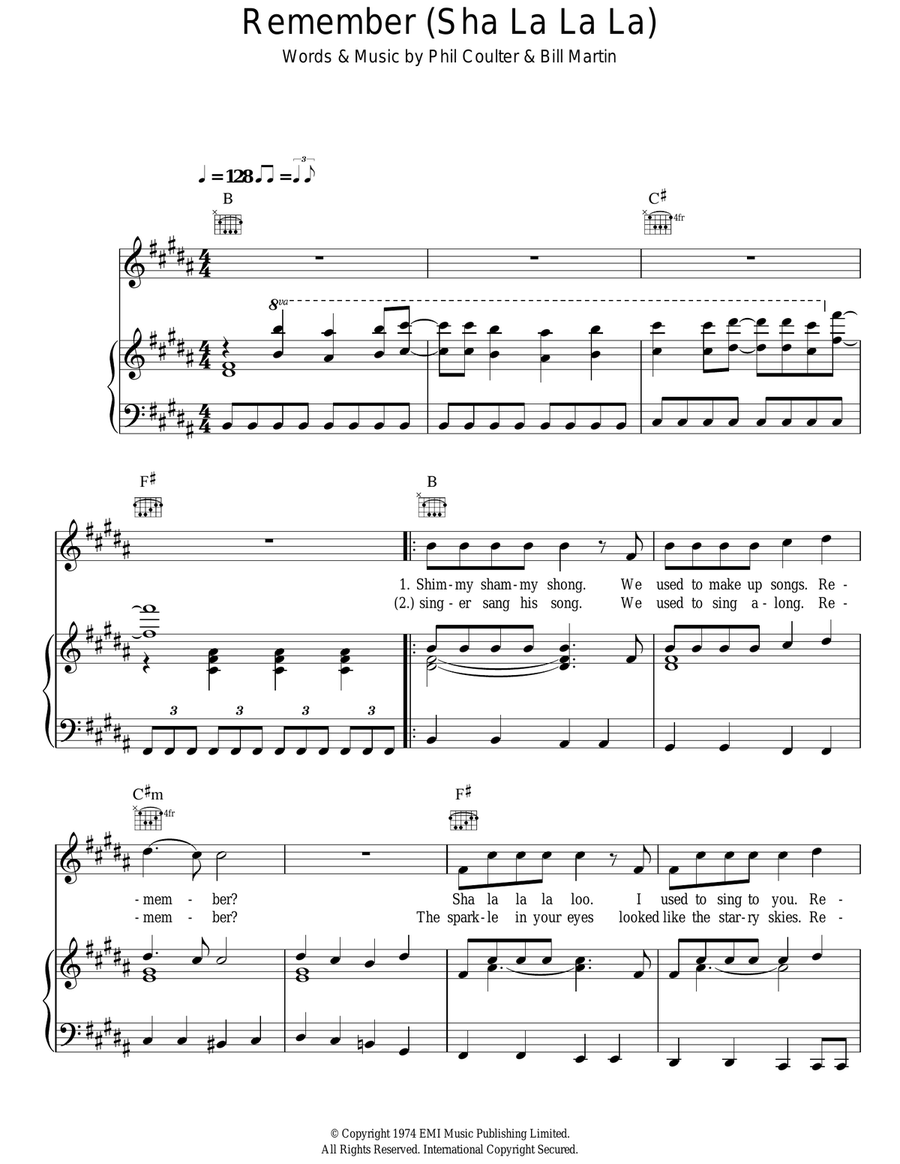 Remember (Sha La La La La) Acoustic Guitar scores gallery preview page 1